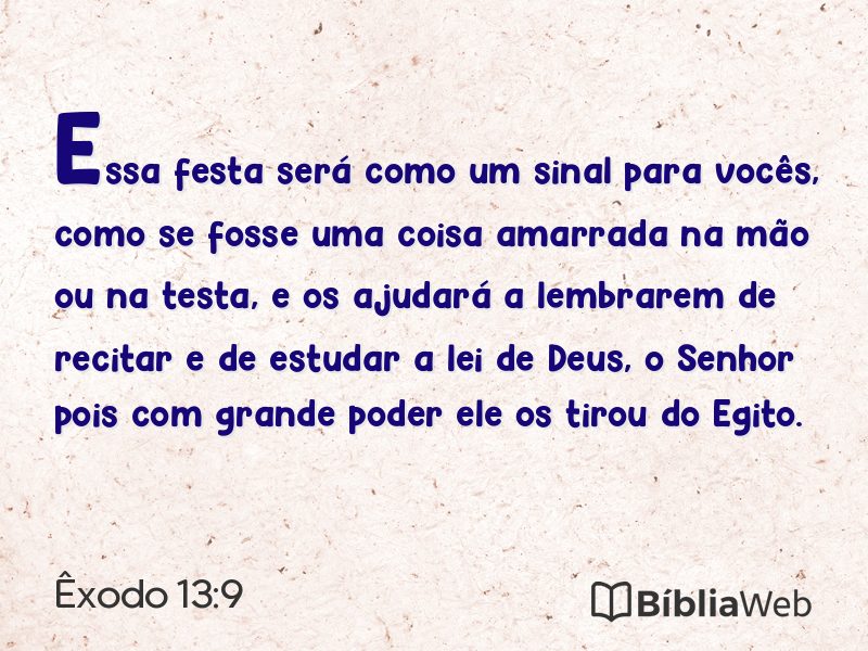 Êxodo 13:9 em imagem para compartilhar
