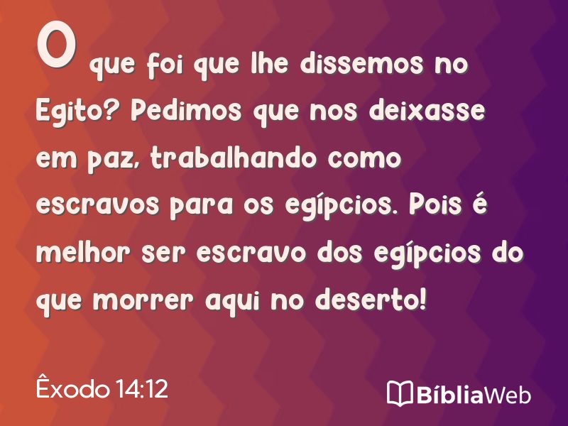 Êxodo 14:12 em imagem para compartilhar