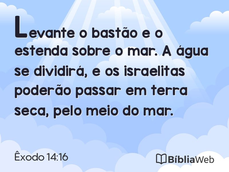 Êxodo 14:16 em imagem para compartilhar