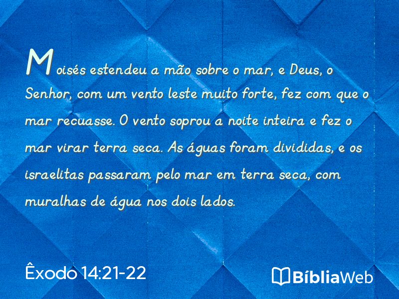 Êxodo 14:21-22 em imagem para compartilhar