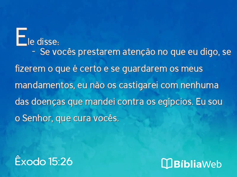Êxodo 15:26 em imagem para compartilhar