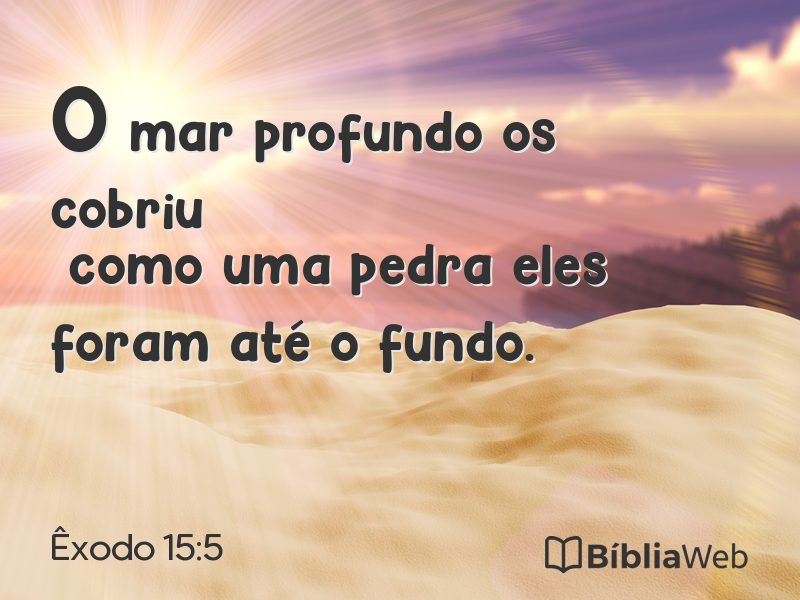 Êxodo 15:5 em imagem para compartilhar