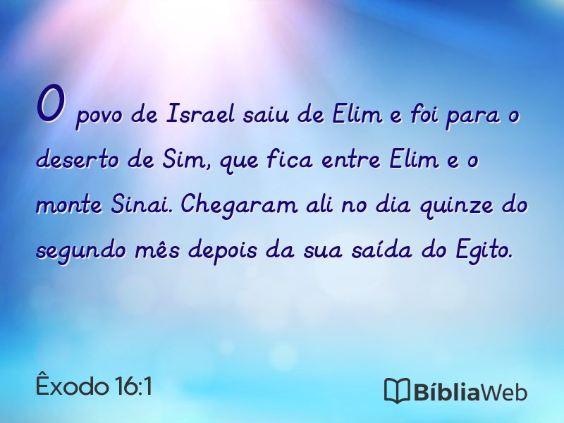 Êxodo 16:1 em imagem para compartilhar