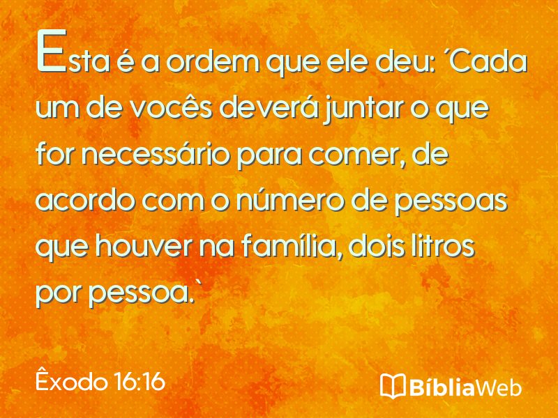 Êxodo 16:16 em imagem para compartilhar