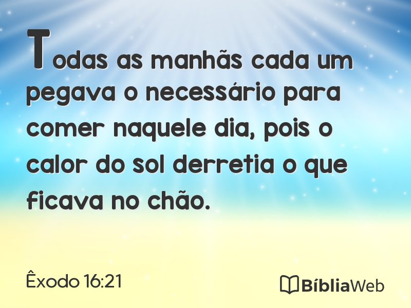 Êxodo 16:21 em imagem para compartilhar