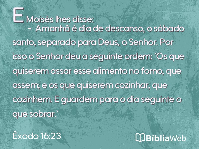 Êxodo 16:23 em imagem para compartilhar
