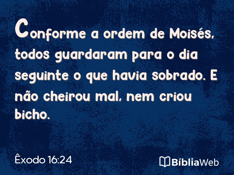 Êxodo 16:24 em imagem para compartilhar