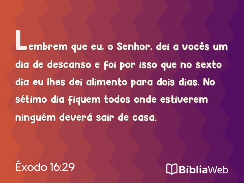 Êxodo 16:29 em imagem para compartilhar