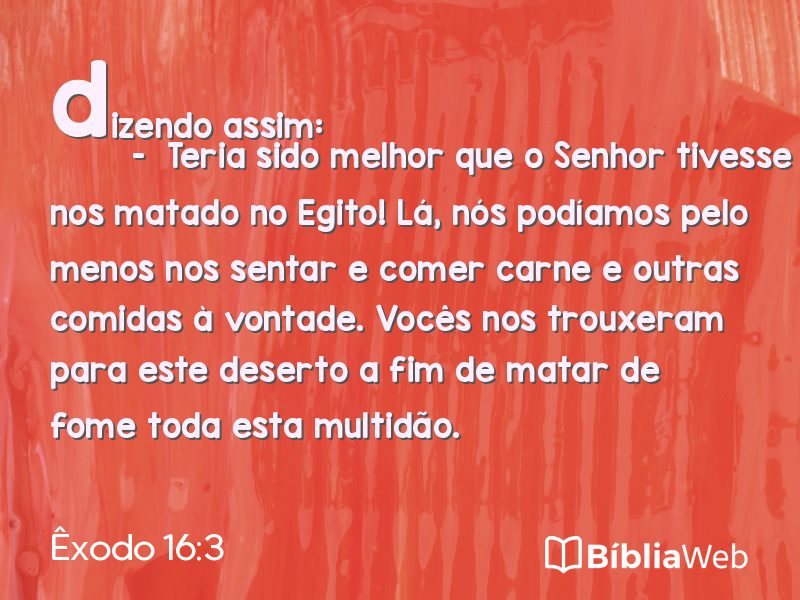 Êxodo 16:3 em imagem para compartilhar