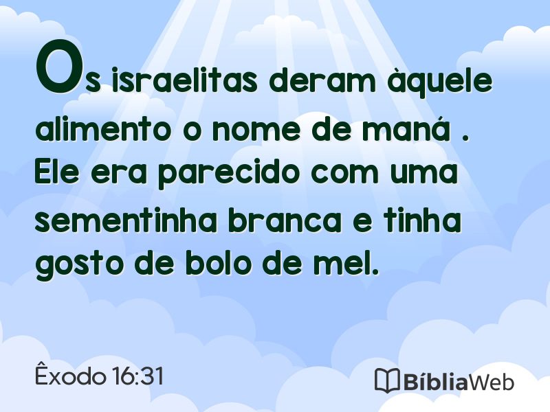 Êxodo 16:31 em imagem para compartilhar