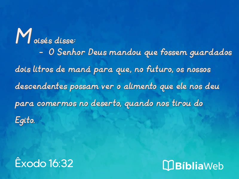 Êxodo 16:32 em imagem para compartilhar