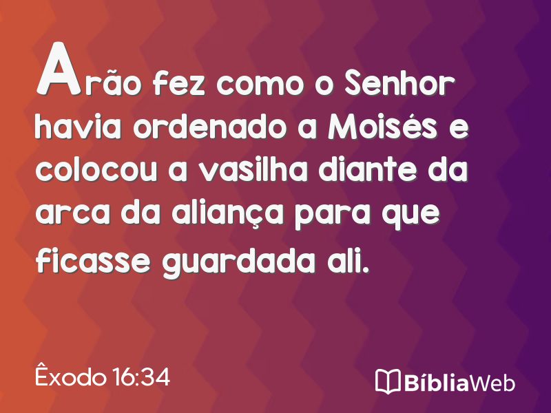 Êxodo 16:34 em imagem para compartilhar