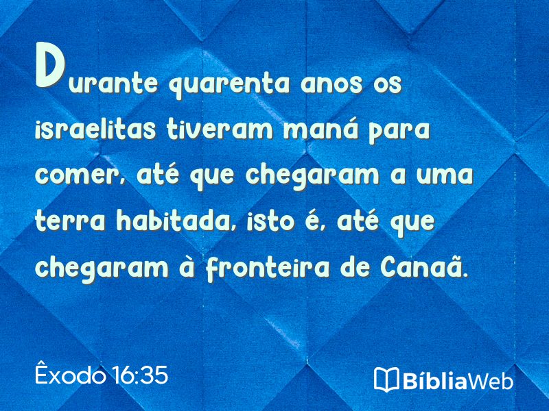 Êxodo 16:35 em imagem para compartilhar