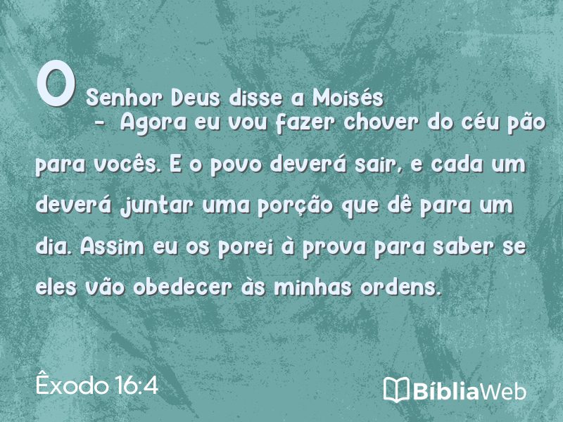 Êxodo 16:4 em imagem para compartilhar