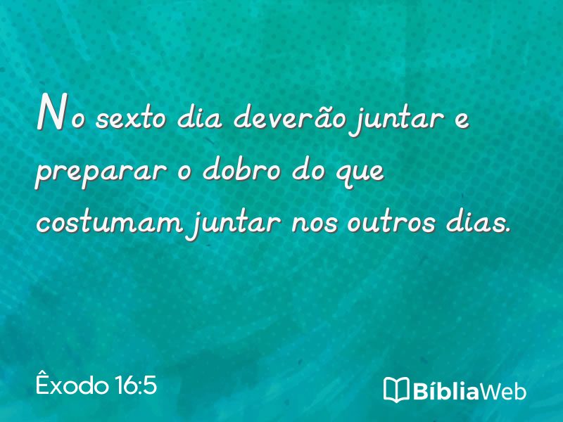 Êxodo 16:5 em imagem para compartilhar