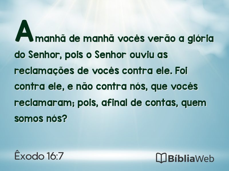 Êxodo 16:7 em imagem para compartilhar