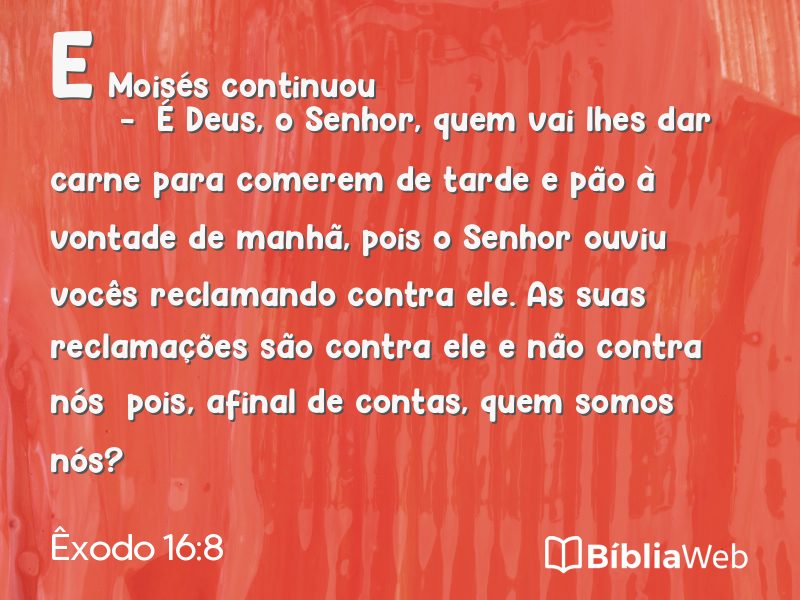 Êxodo 16:8 em imagem para compartilhar