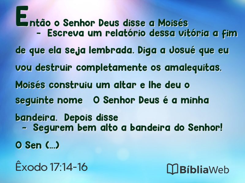 Êxodo 17:14-16 em imagem para compartilhar