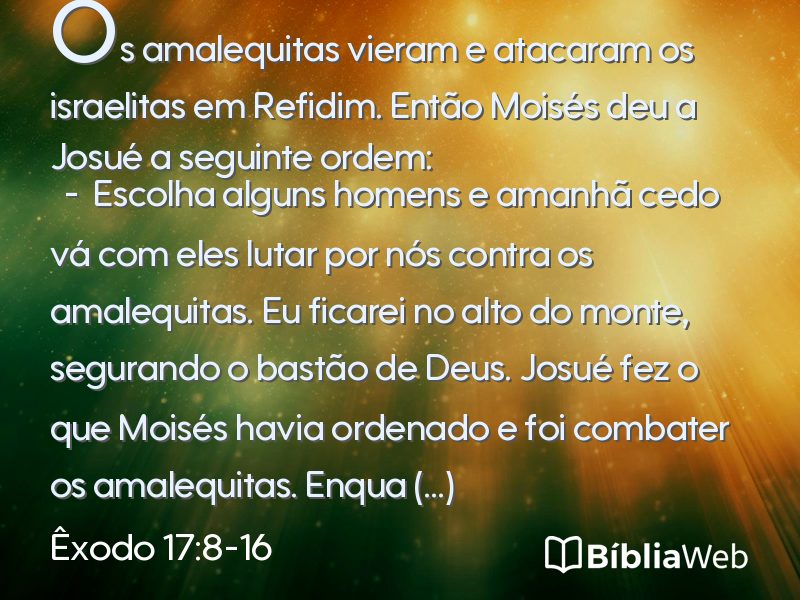 Êxodo 17:8-16 em imagem para compartilhar