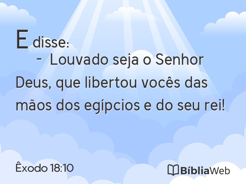 Êxodo 18:10 em imagem para compartilhar