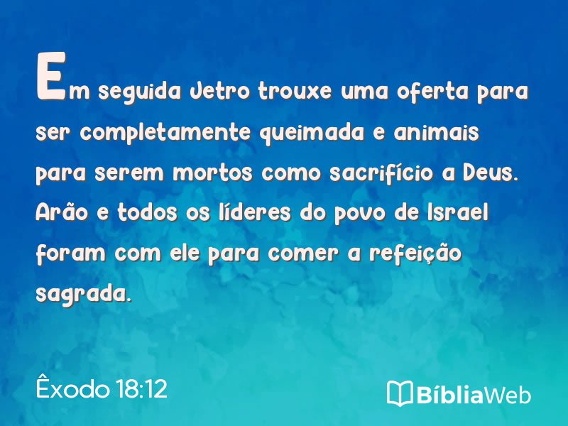 Êxodo 18:12 em imagem para compartilhar