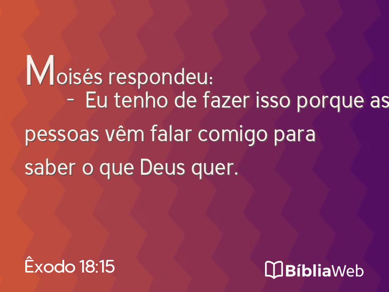Êxodo 18:15 em imagem para compartilhar