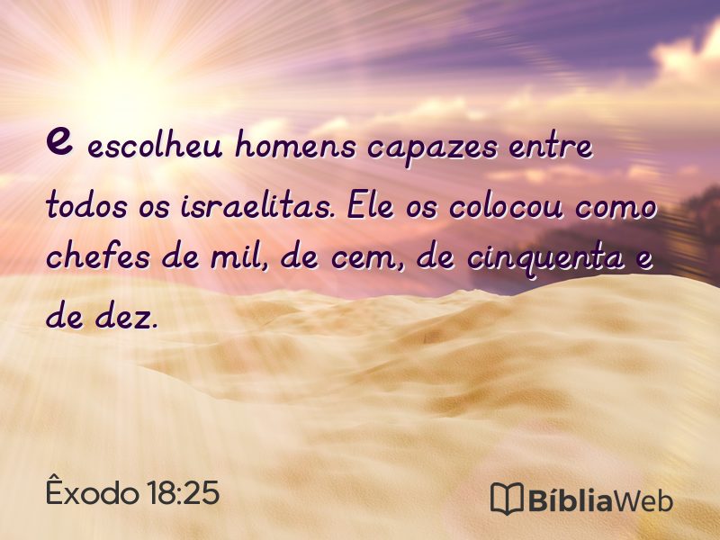 Êxodo 18:25 em imagem para compartilhar