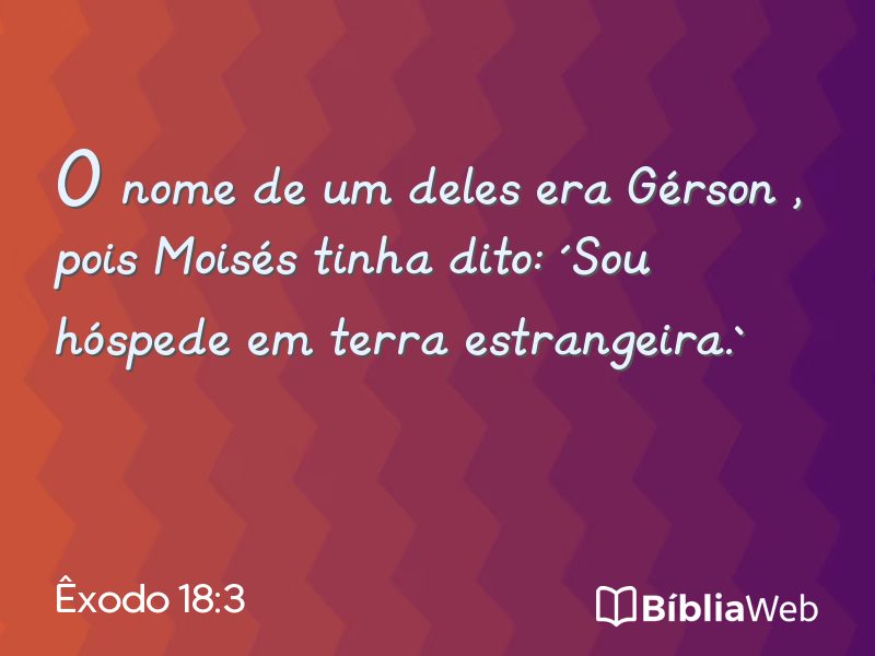 Êxodo 18:3 em imagem para compartilhar