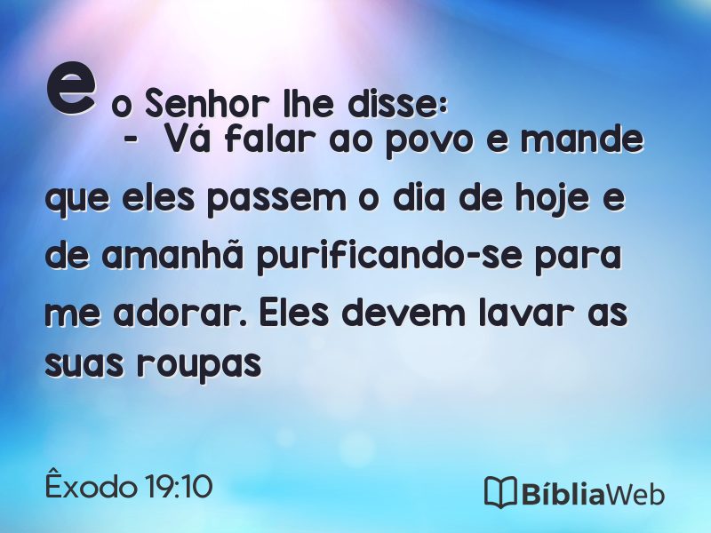 Êxodo 19:10 em imagem para compartilhar
