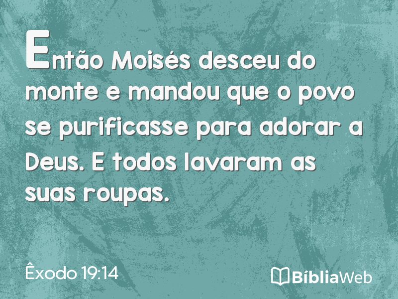 Êxodo 19:14 em imagem para compartilhar