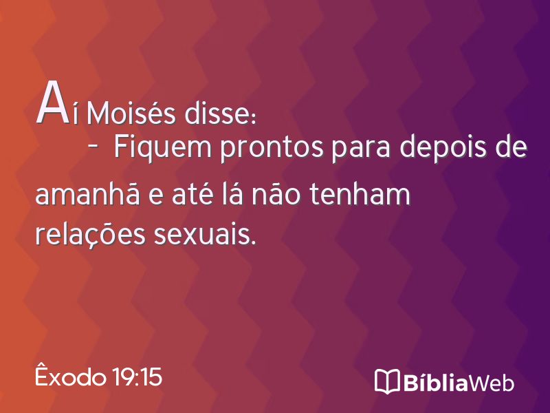 Êxodo 19:15 em imagem para compartilhar