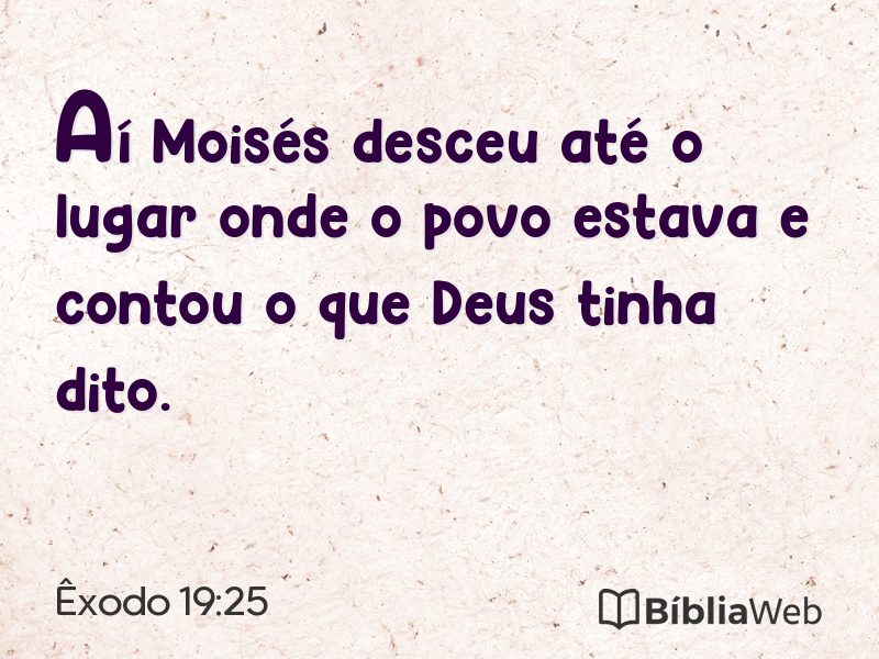Êxodo 19:25 em imagem para compartilhar