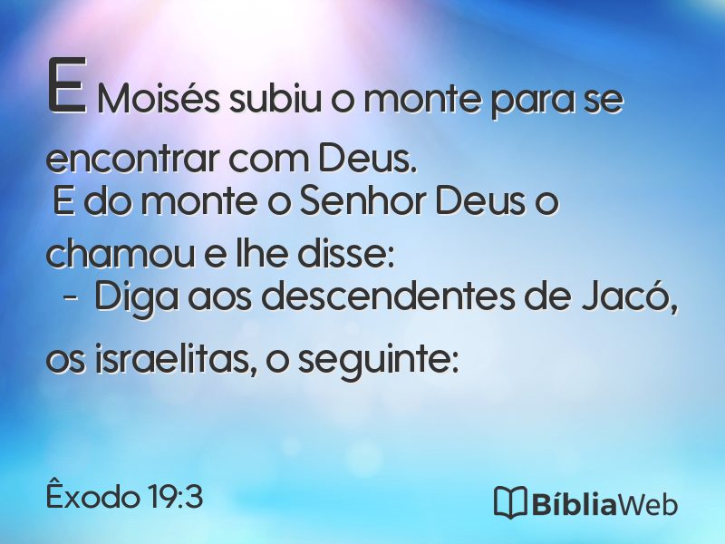 Êxodo 19:3 em imagem para compartilhar