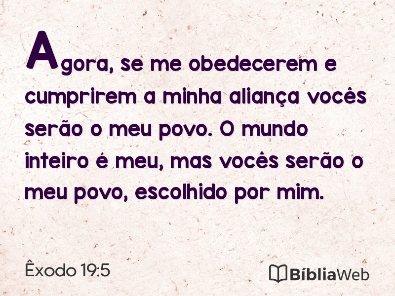 Êxodo 19:5 em imagem para compartilhar