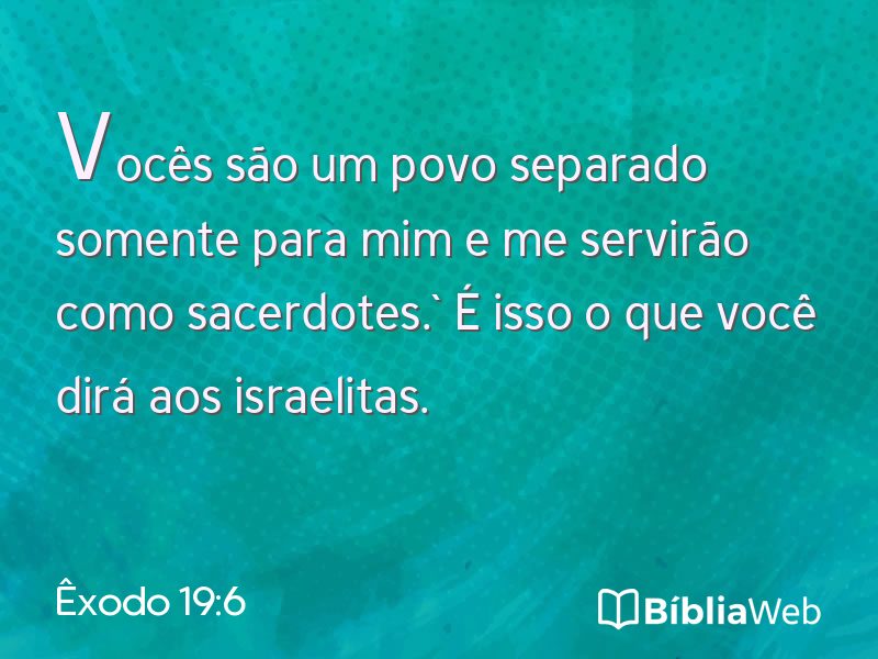 Êxodo 19:6 em imagem para compartilhar