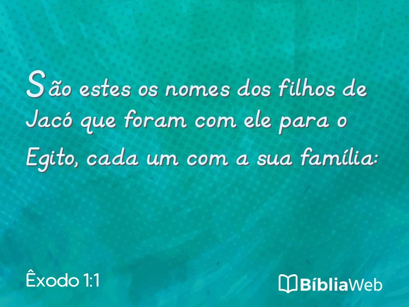 Êxodo 1:1 em imagem para compartilhar
