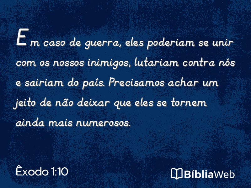 Êxodo 1:10 em imagem para compartilhar