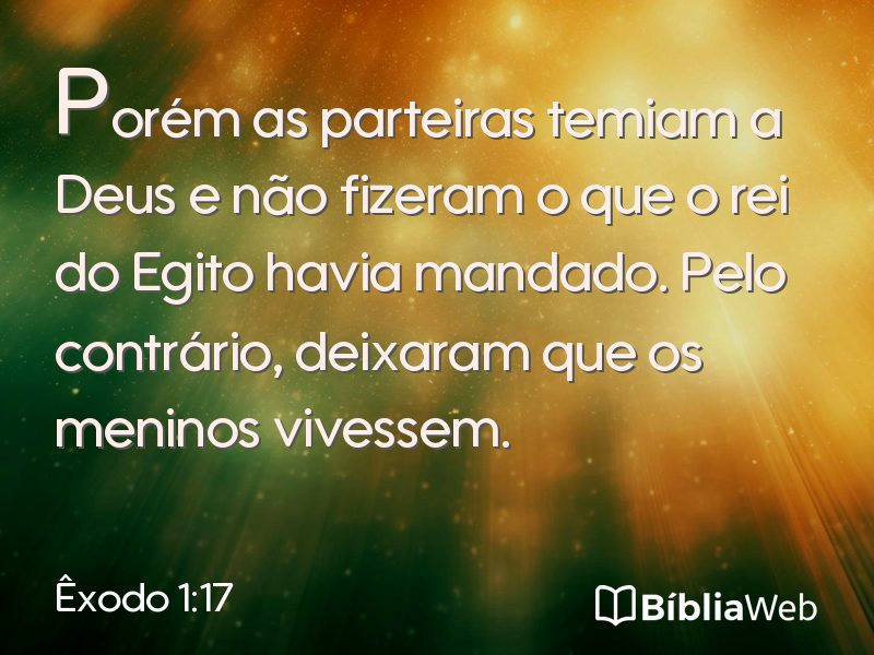 Êxodo 1:17 em imagem para compartilhar