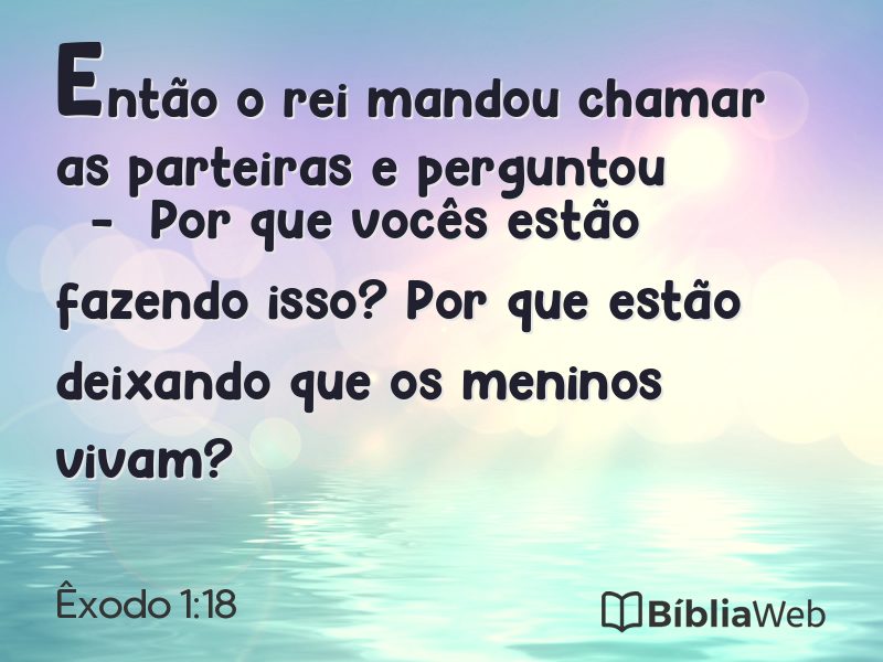 Êxodo 1:18 em imagem para compartilhar