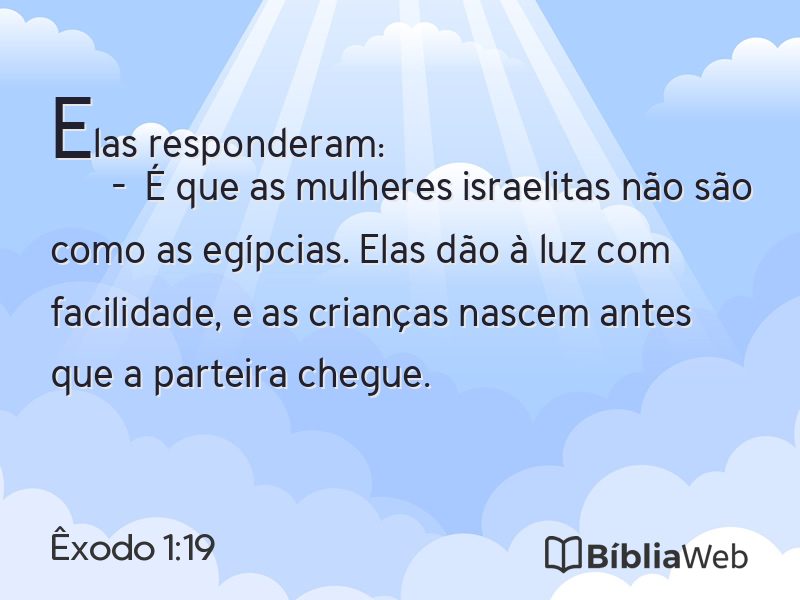 Êxodo 1:19 em imagem para compartilhar