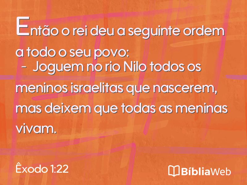 Êxodo 1:22 em imagem para compartilhar
