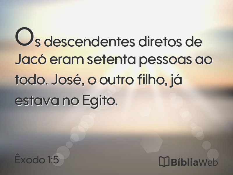 Êxodo 1:5 em imagem para compartilhar