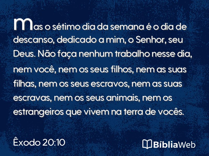 Êxodo 20:10 em imagem para compartilhar