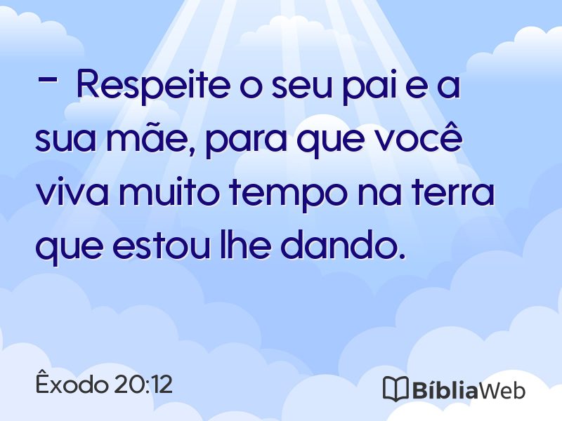 Êxodo 20:12 em imagem para compartilhar