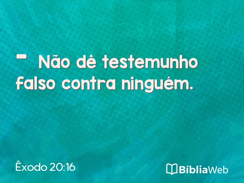 Êxodo 20:16 em imagem para compartilhar
