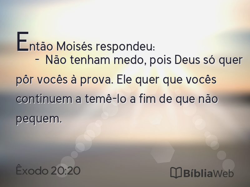 Êxodo 20:20 em imagem para compartilhar