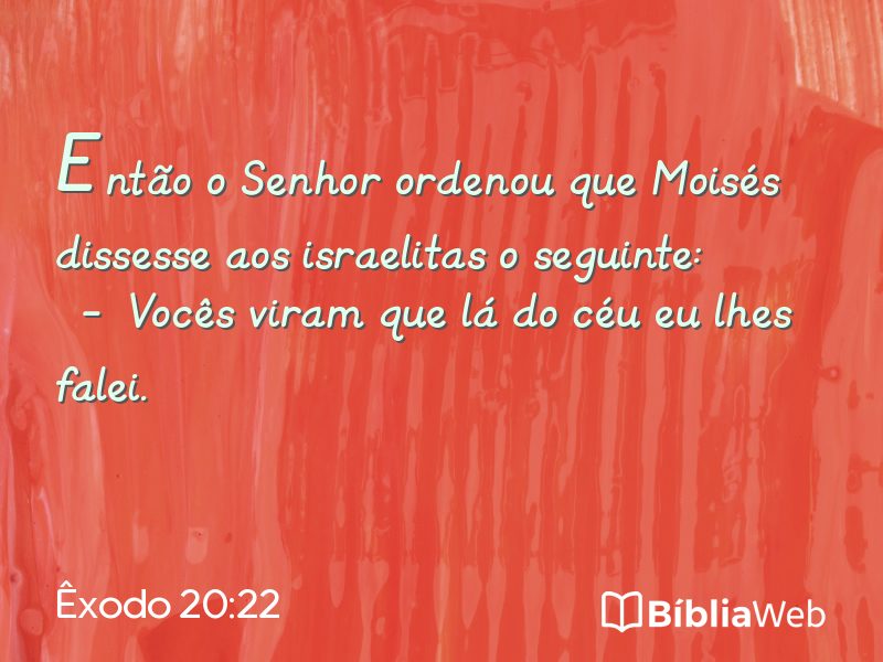 Êxodo 20:22 em imagem para compartilhar