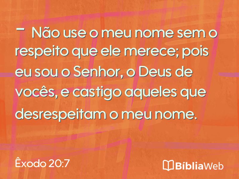 Êxodo 20:7 em imagem para compartilhar