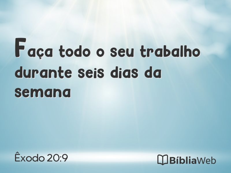 Êxodo 20:9 em imagem para compartilhar