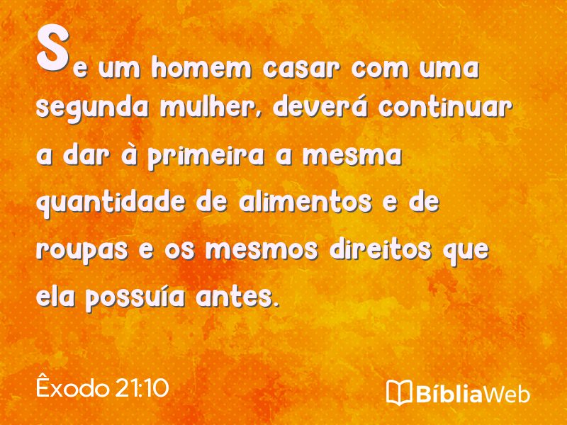 Êxodo 21:10 em imagem para compartilhar